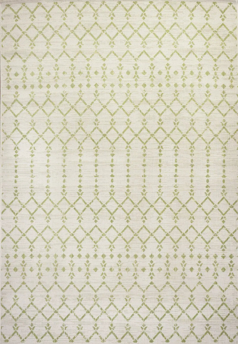 3' X 5' Cream And Green Trellis Indoor Outdoor Area Rug Homeroots Outdoor