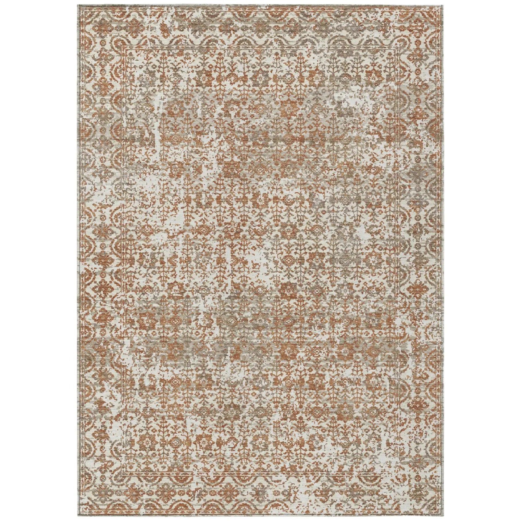 3' X 5' Cream And Ivory Abstract Washable Indoor Outdoor Area Rug Homeroots Outdoor