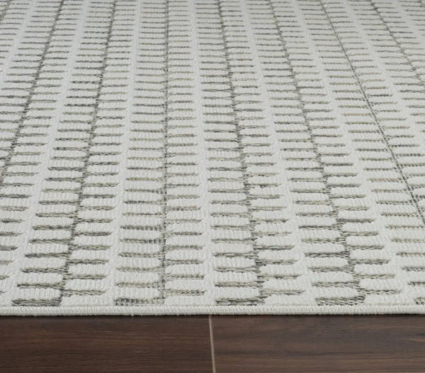 3' X 5' Cream and Beige Geometric Distressed Indoor Outdoor Area Rug Homeroots Outdoor