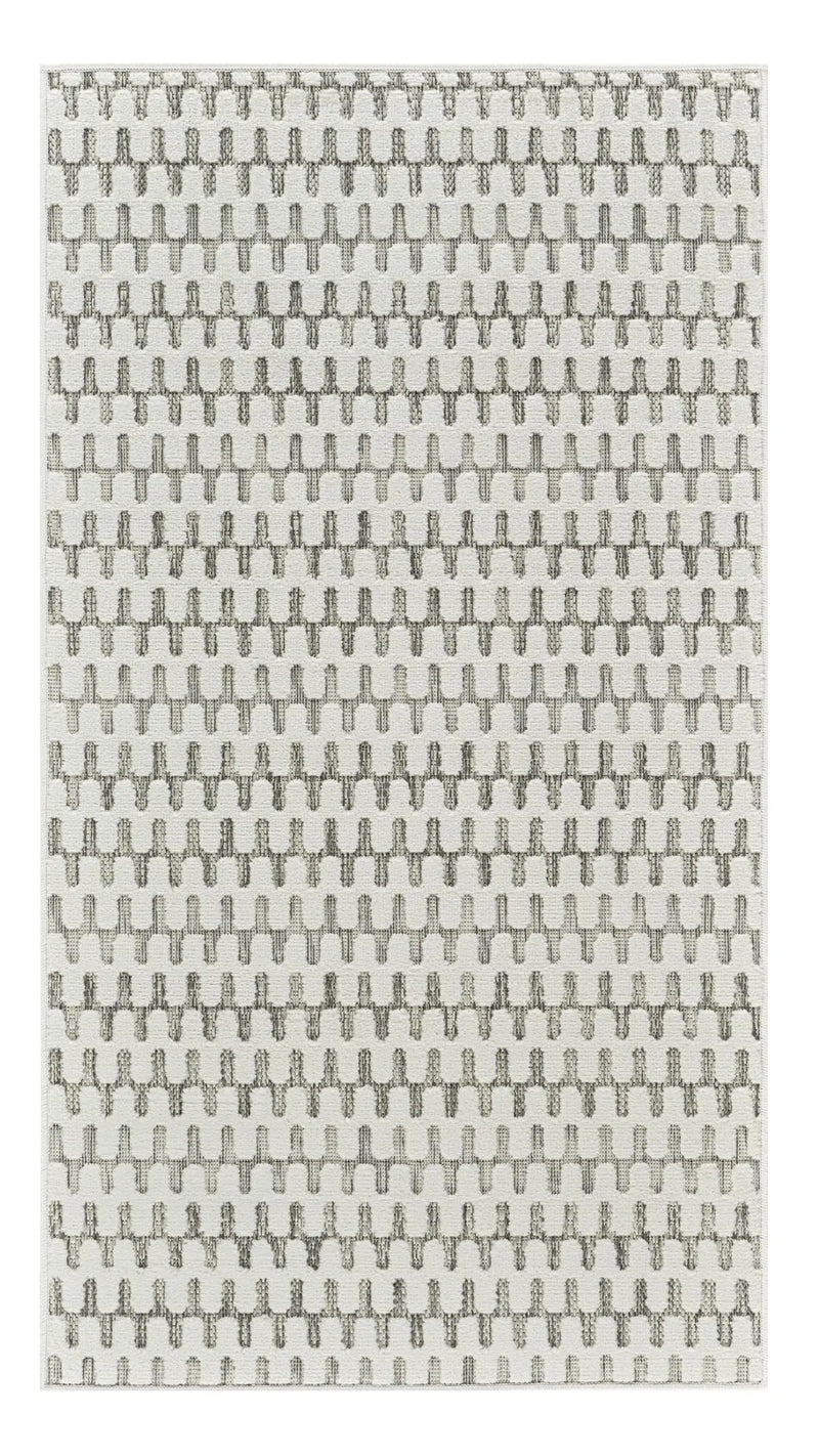 3' X 5' Cream and Beige Geometric Distressed Indoor Outdoor Area Rug Homeroots Outdoor