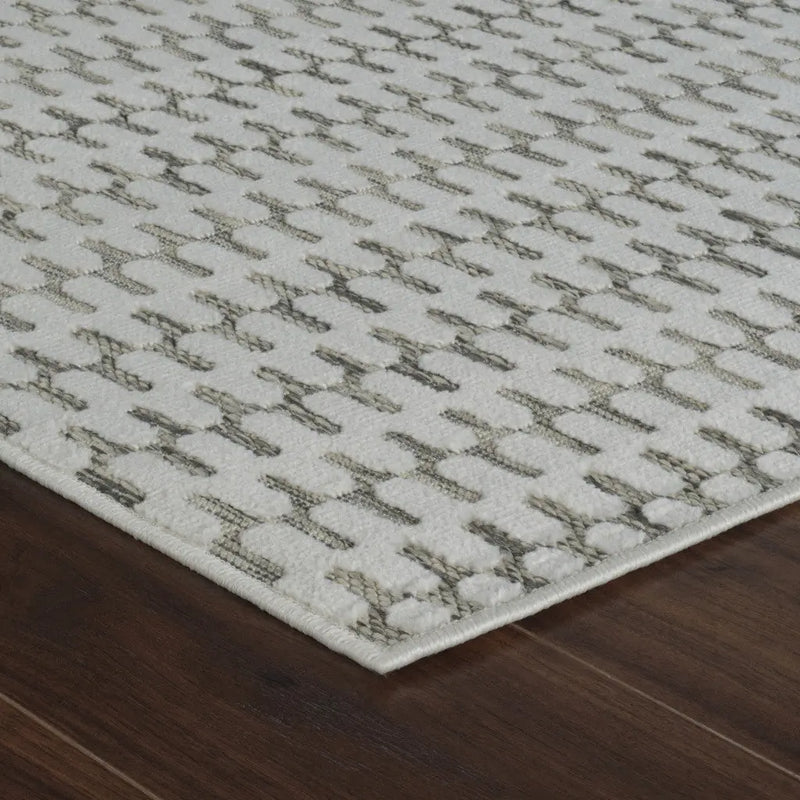 3' X 5' Cream and Beige Geometric Distressed Indoor Outdoor Area Rug Homeroots Outdoor