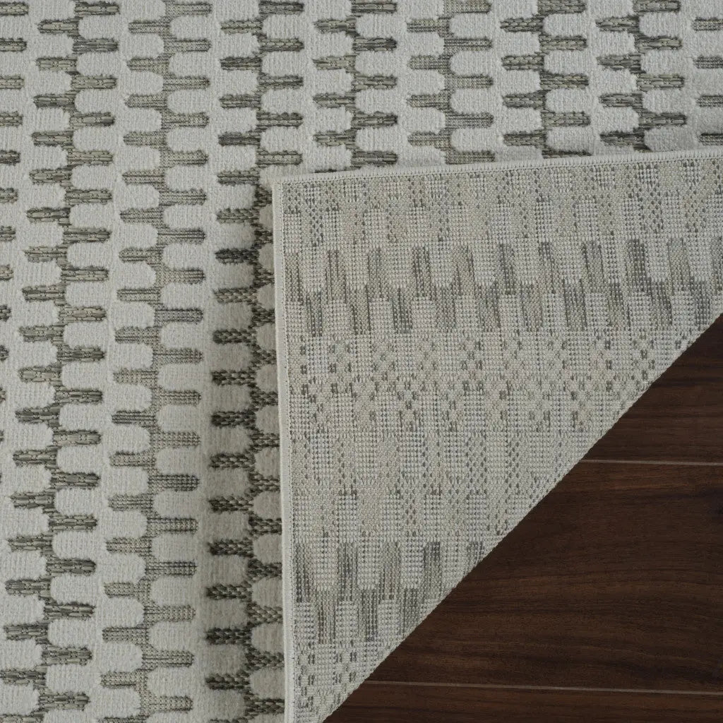 3' X 5' Cream and Beige Geometric Distressed Indoor Outdoor Area Rug Homeroots Outdoor