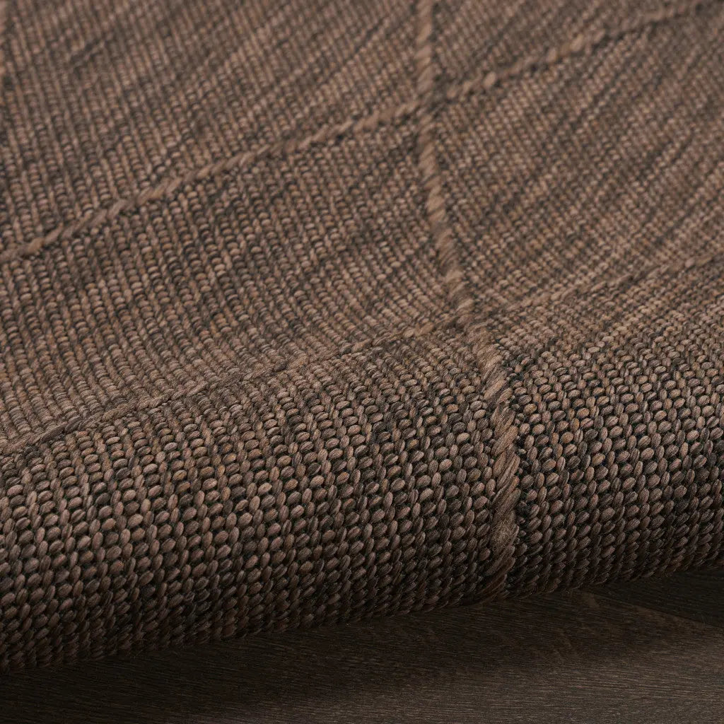 3' X 5' Dark Brown And Brown Geometric Indoor Outdoor Area Rug Homeroots Outdoor