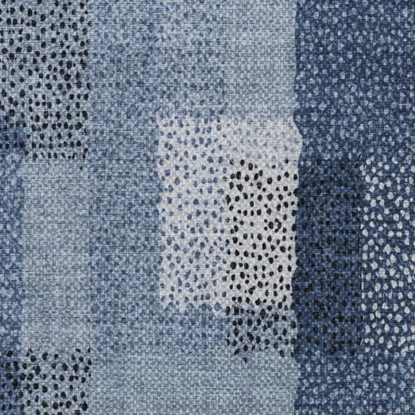 3' X 5' Denim Blue And Blue Abstract Washable Indoor Outdoor Area Rug Homeroots Outdoor