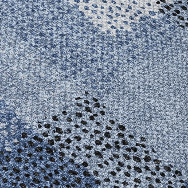 3' X 5' Denim Blue And Blue Abstract Washable Indoor Outdoor Area Rug Homeroots Outdoor