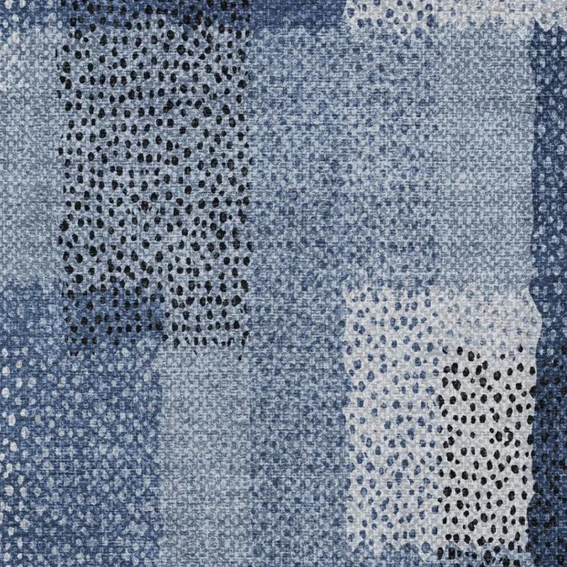 3' X 5' Denim Blue And Blue Abstract Washable Indoor Outdoor Area Rug Homeroots Outdoor