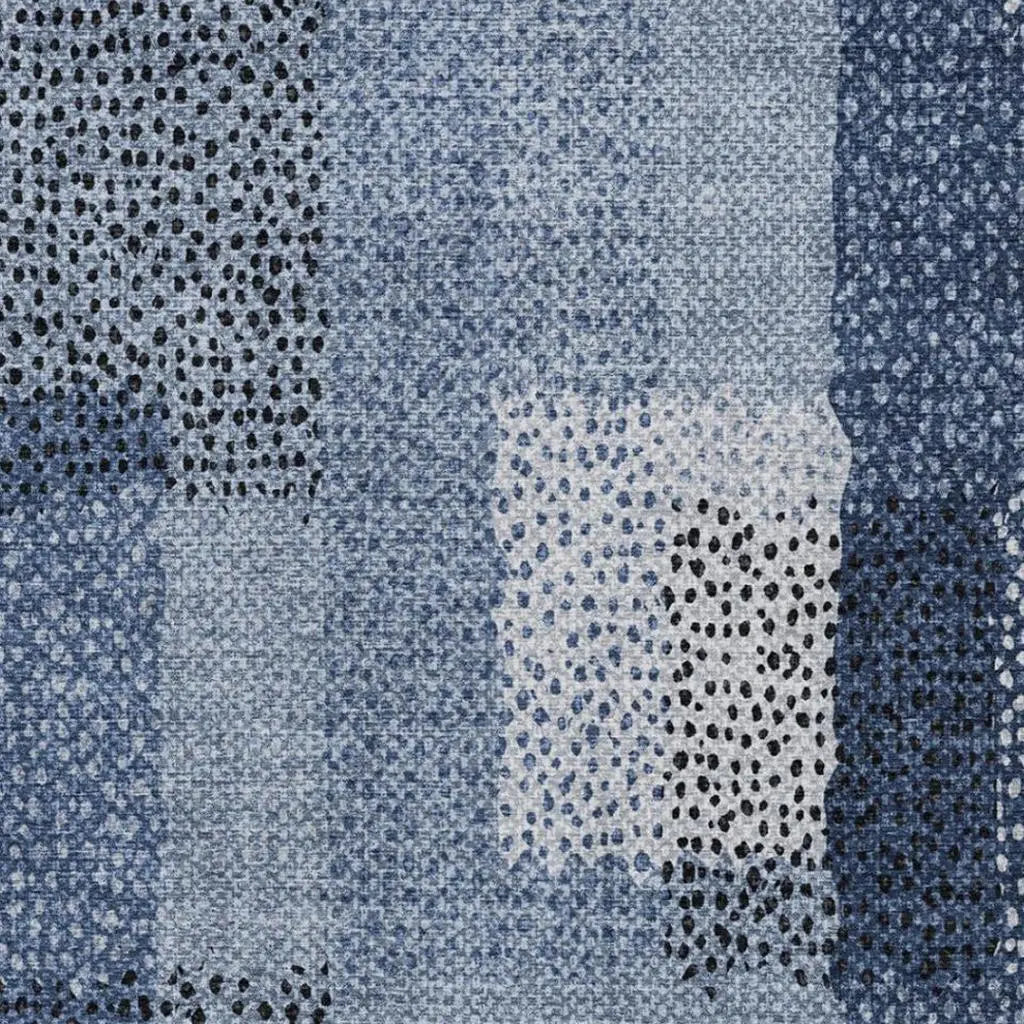 3' X 5' Denim Blue And Blue Abstract Washable Indoor Outdoor Area Rug Homeroots Outdoor
