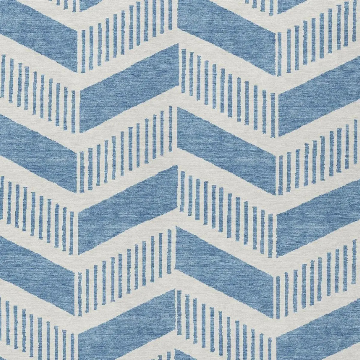 3' X 5' Denim Blue And Blue Geometric Washable Indoor Outdoor Area Rug Homeroots Outdoor