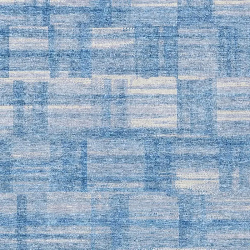3' X 5' Denim Blue And Ivory Striped Washable Indoor Outdoor Area Rug Homeroots Outdoor