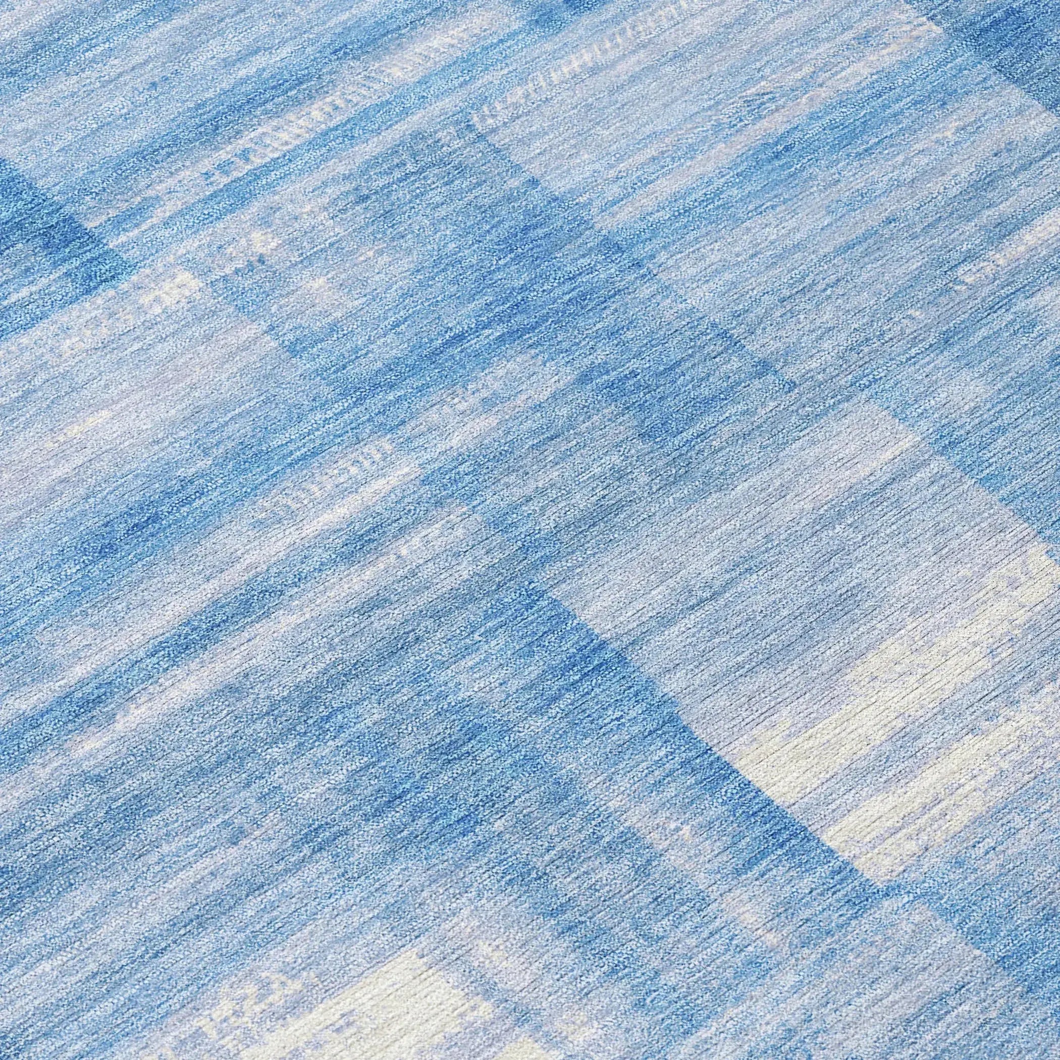 3' X 5' Denim Blue And Ivory Striped Washable Indoor Outdoor Area Rug Homeroots Outdoor