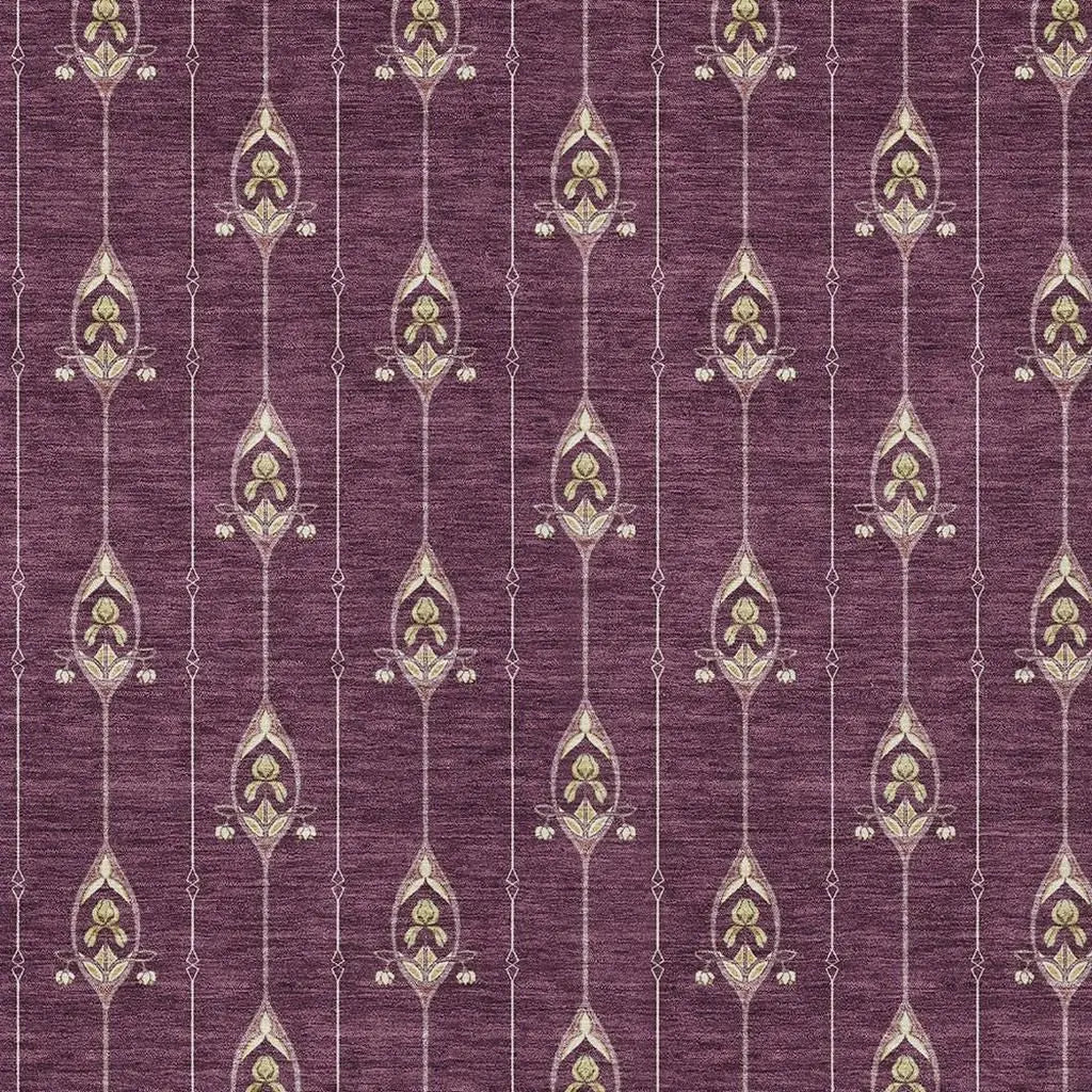3' X 5' Eggplant And Graphite Geometric Washable Indoor Outdoor Area Rug Homeroots Outdoor