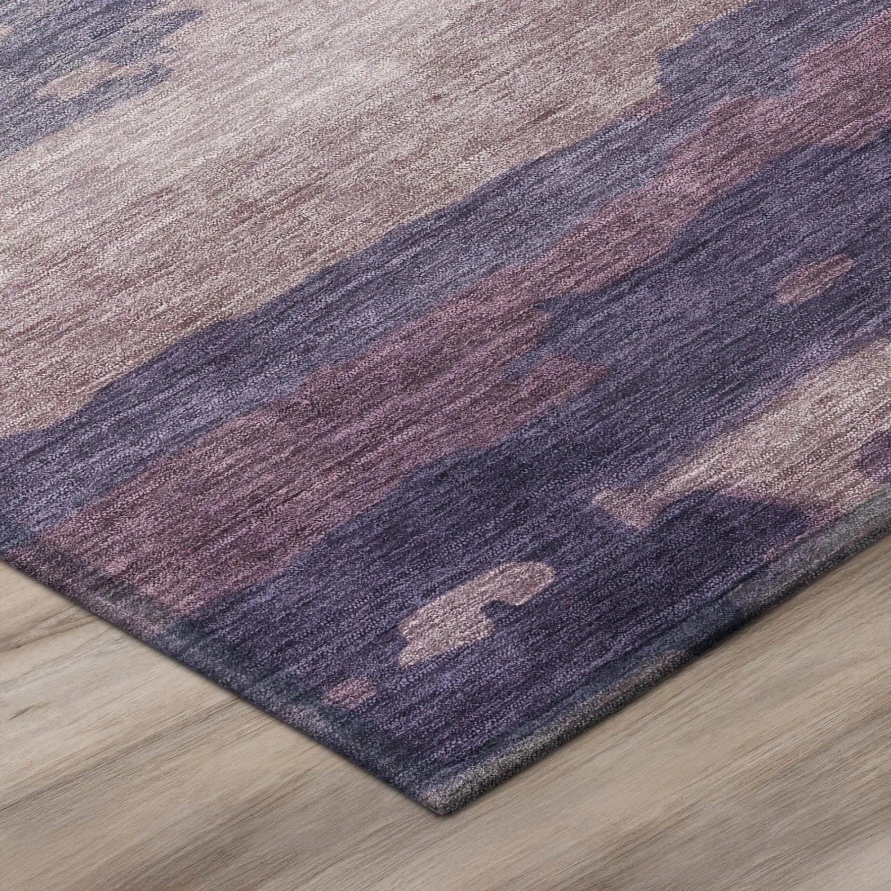 3' X 5' Eggplant And Purple Abstract Washable Indoor Outdoor Area Rug Homeroots Outdoor
