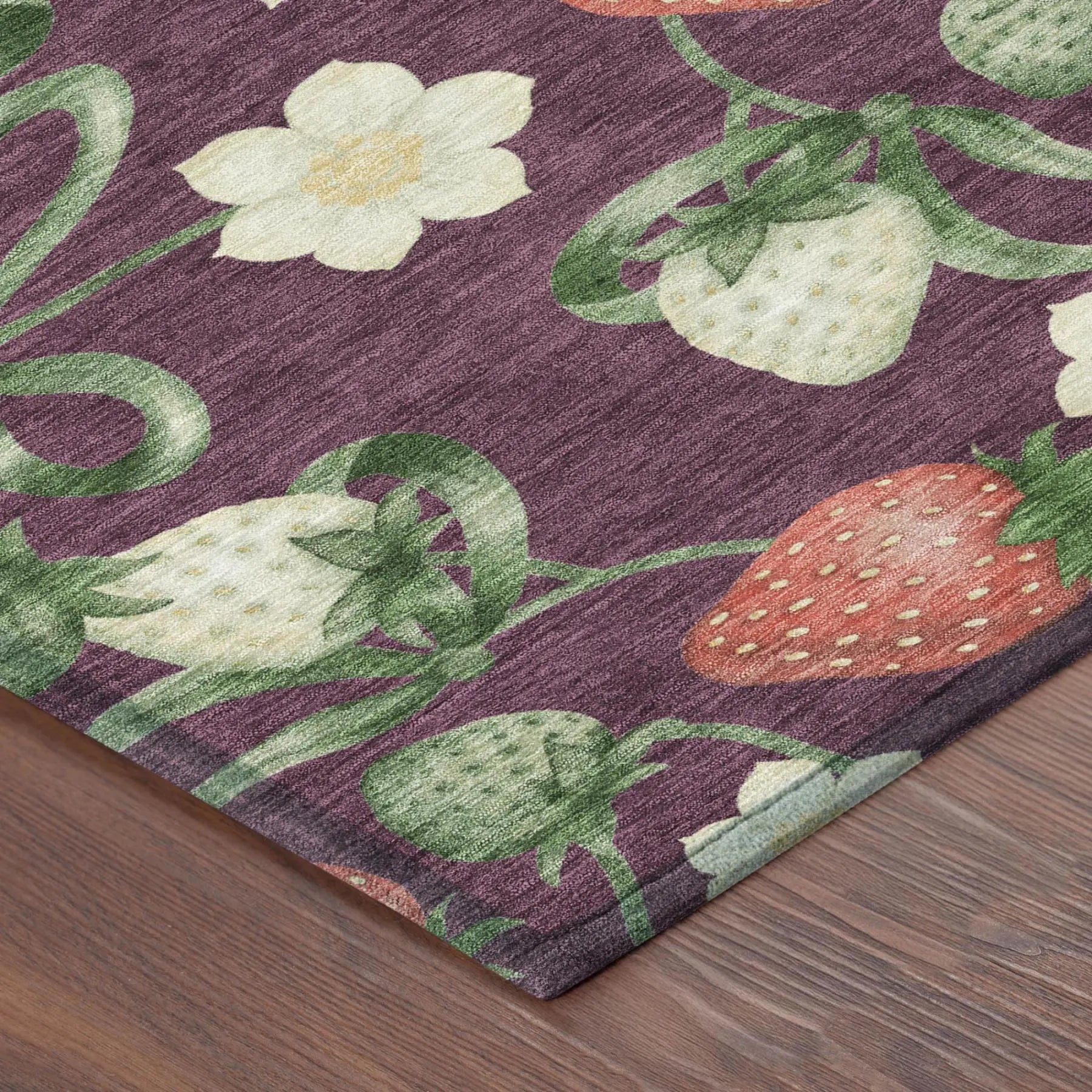 3' X 5' Eggplant And Purple Floral Washable Indoor Outdoor Area Rug Homeroots Outdoor