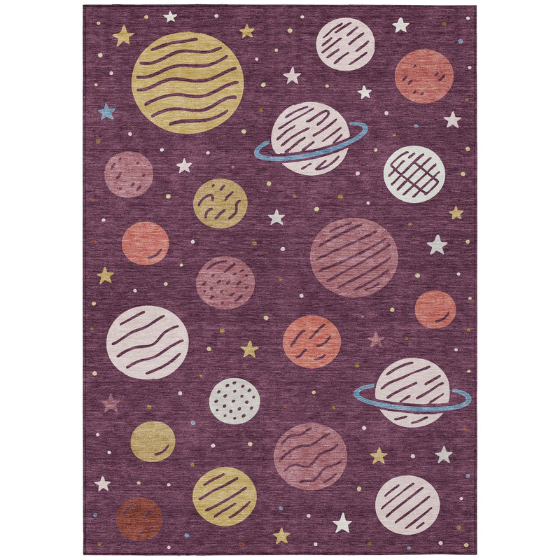3' X 5' Eggplant And Purple Floral Washable Indoor Outdoor Area Rug Homeroots Outdoor