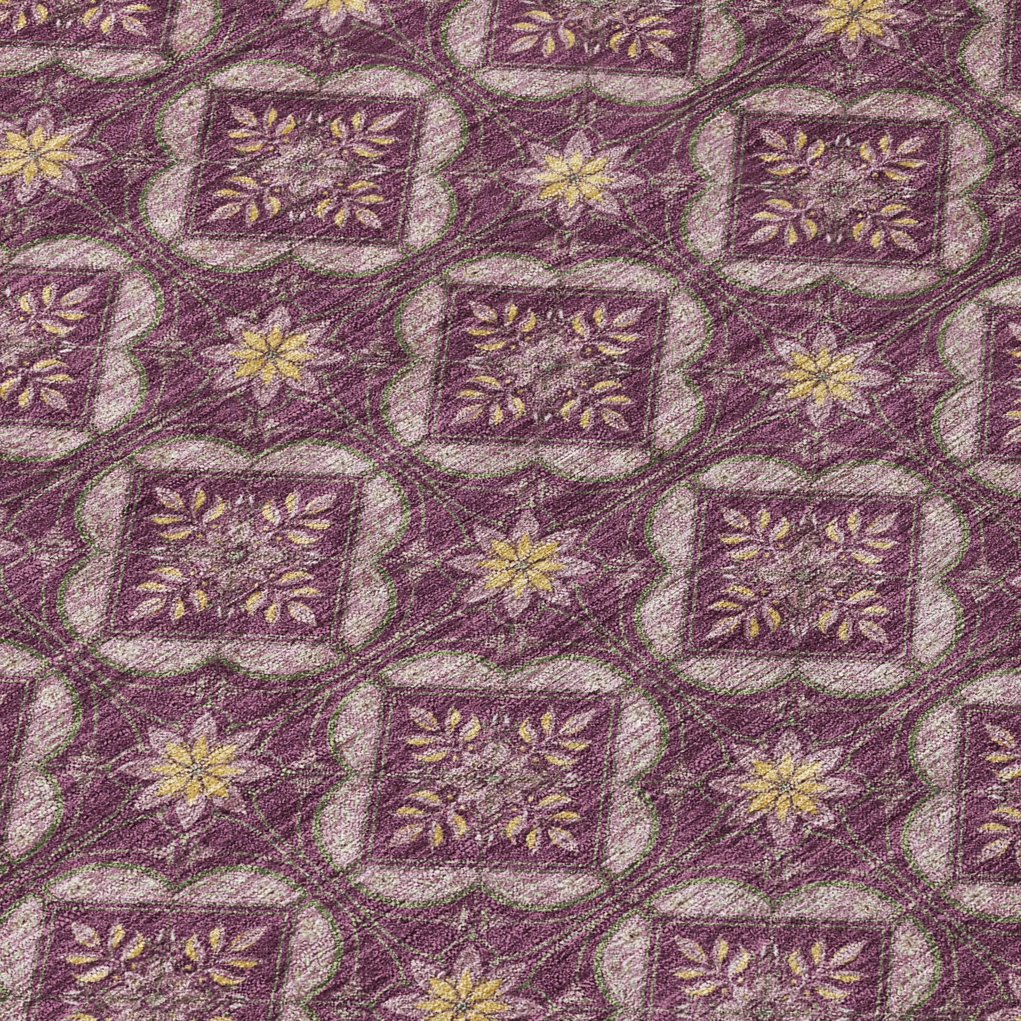 3' X 5' Eggplant And Purple Geometric Washable Indoor Outdoor Area Rug Homeroots Outdoor