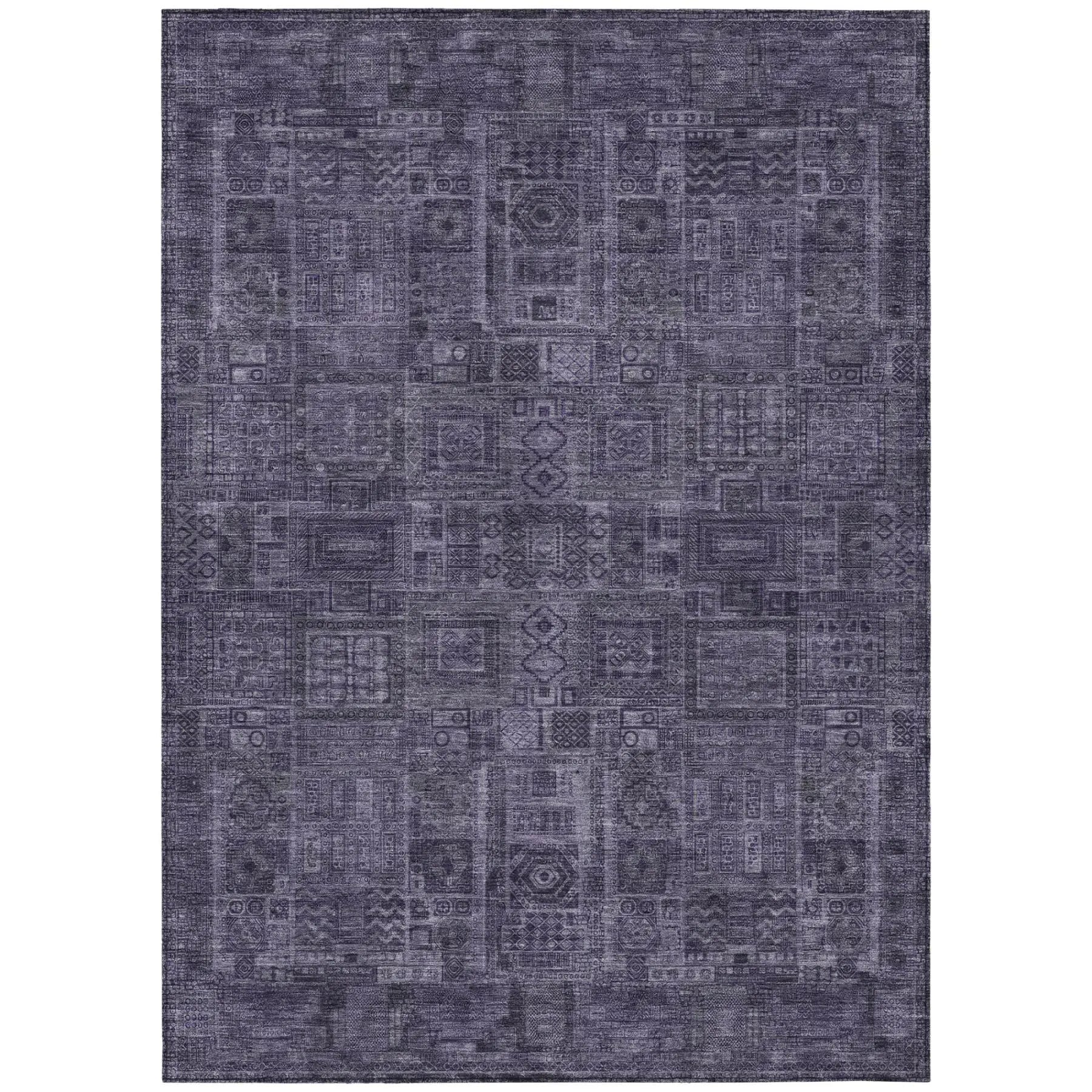 3' X 5' Eggplant And Purple Oriental Washable Indoor Outdoor Area Rug Homeroots Outdoor