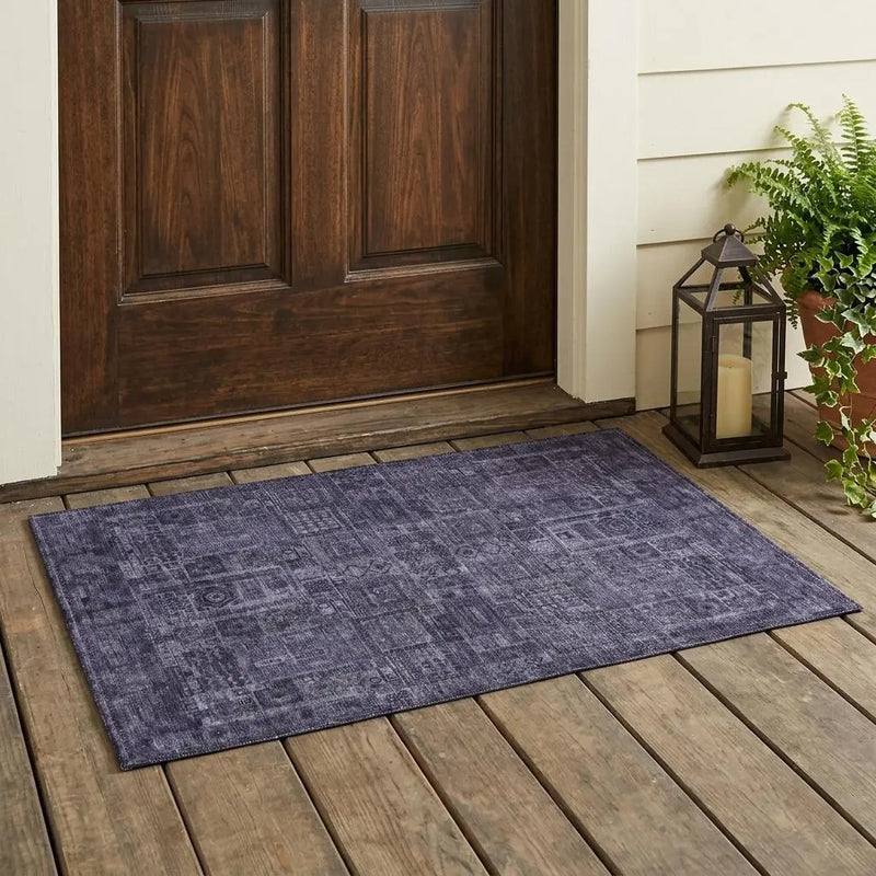 3' X 5' Eggplant And Purple Oriental Washable Indoor Outdoor Area Rug Homeroots Outdoor