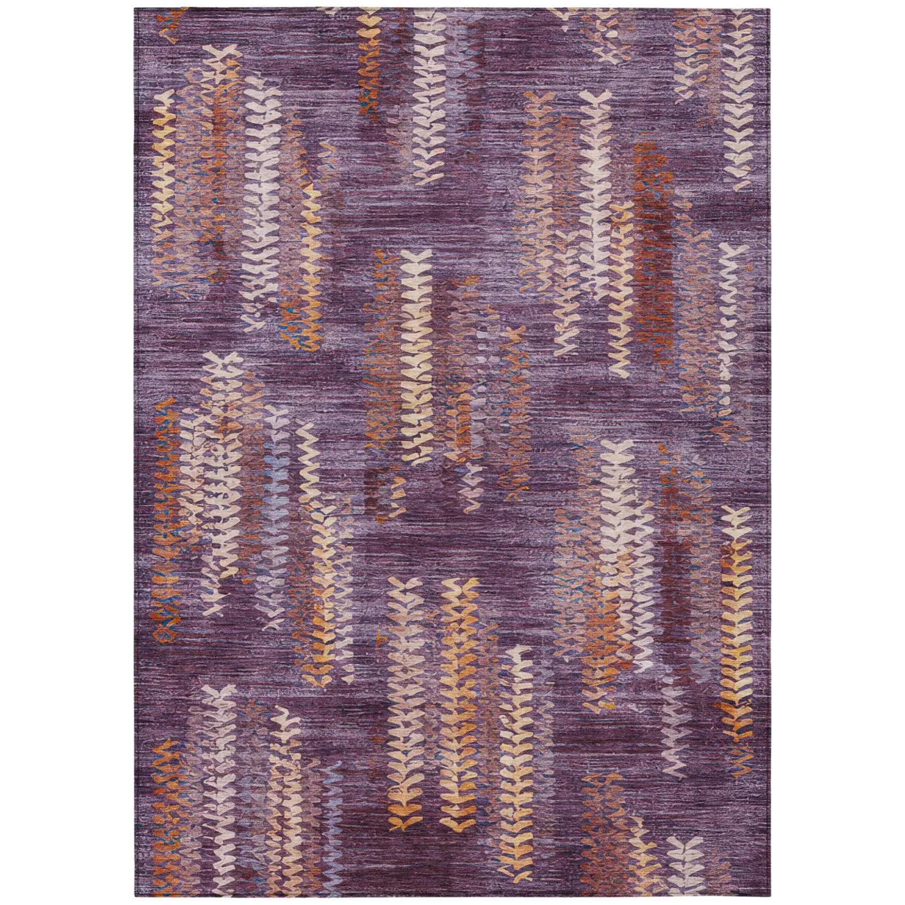 3' X 5' Eggplant And Purple Striped Washable Indoor Outdoor Area Rug Homeroots Outdoor