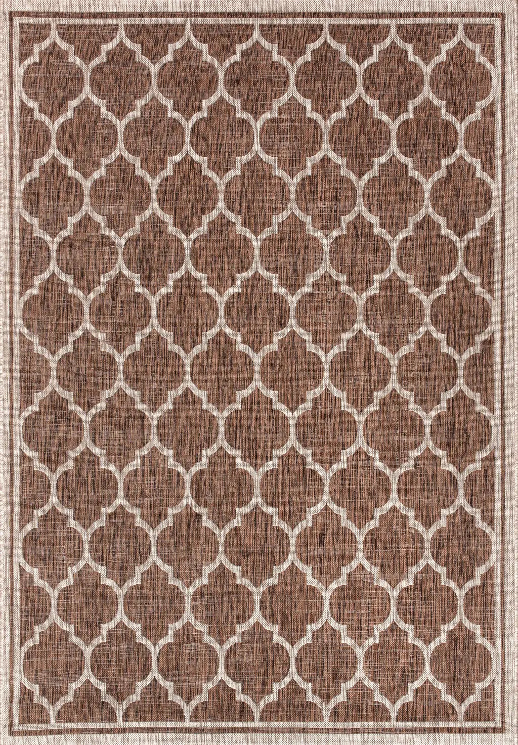 3' X 5' Espresso And Taupe Geometric Indoor Outdoor Area Rug Homeroots Outdoor