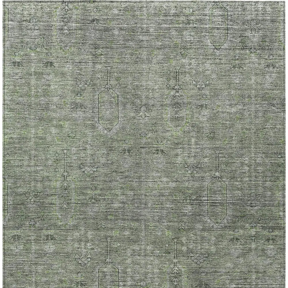 3' X 5' Fern Green And Gray Southwestern Washable Indoor Outdoor Area Rug Homeroots Outdoor