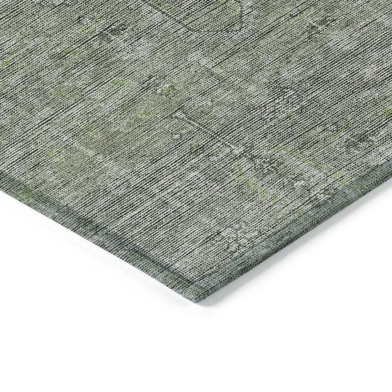 3' X 5' Fern Green And Gray Southwestern Washable Indoor Outdoor Area Rug Homeroots Outdoor