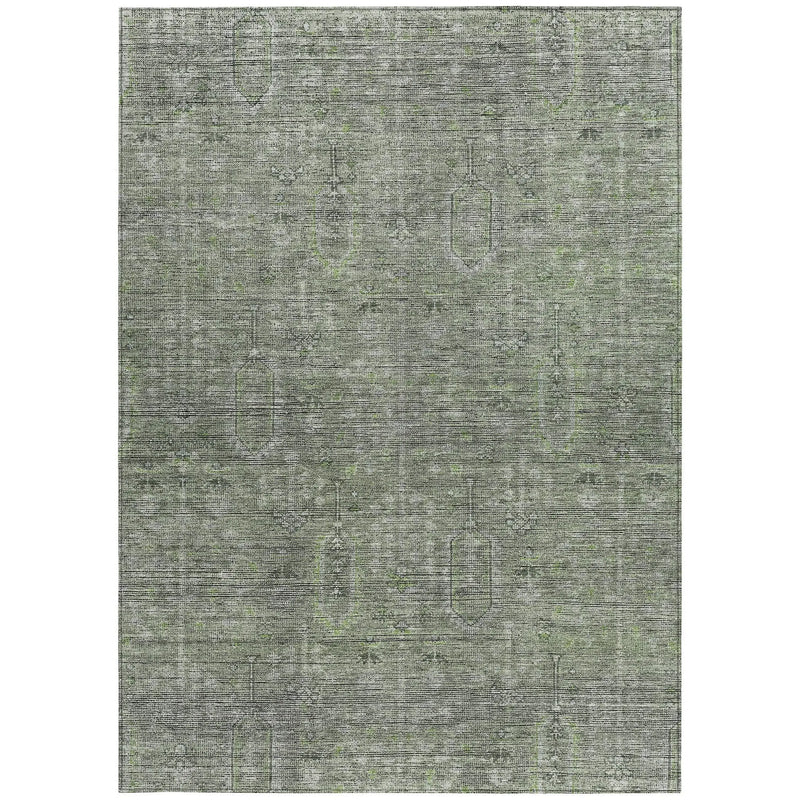 3' X 5' Fern Green And Gray Southwestern Washable Indoor Outdoor Area Rug Homeroots Outdoor
