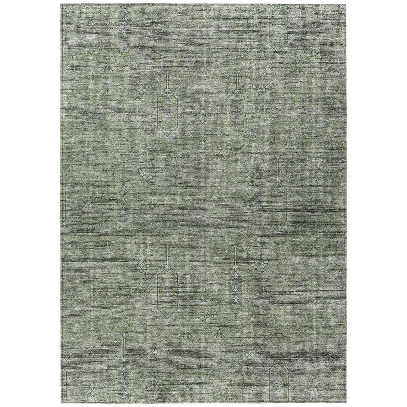 3' X 5' Fern Green And Gray Southwestern Washable Indoor Outdoor Area Rug Homeroots Outdoor