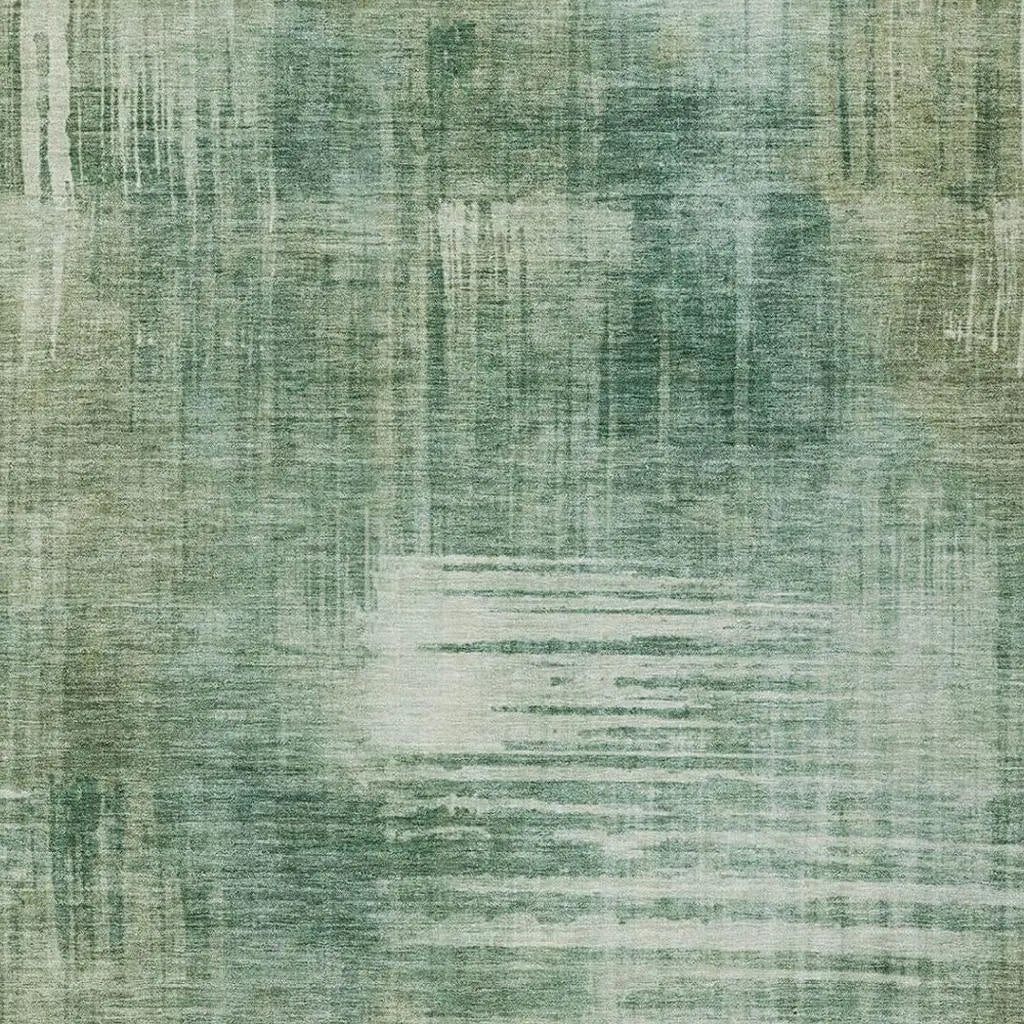 3' X 5' Fern Green And Green Abstract Washable Indoor Outdoor Area Rug Homeroots Outdoor
