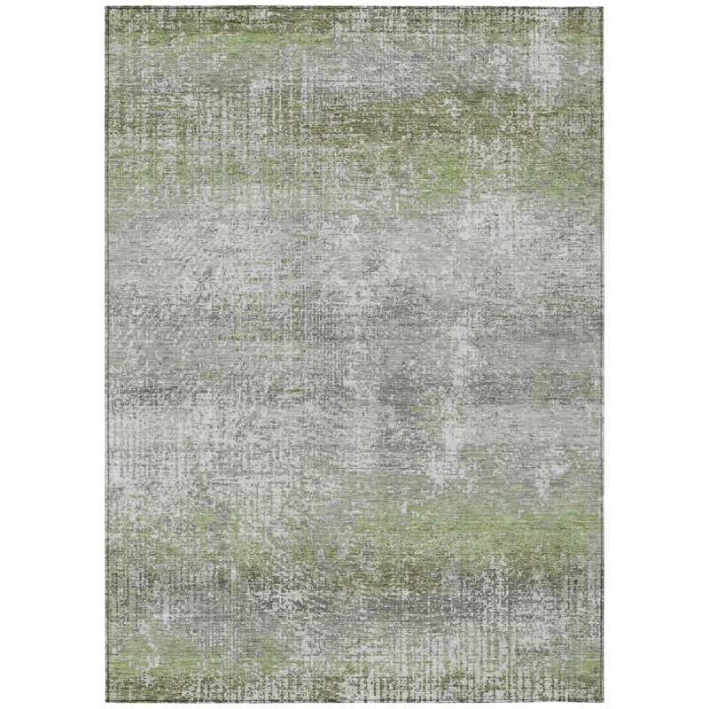 3' X 5' Fern Green And Green Abstract Washable Indoor Outdoor Area Rug Homeroots Outdoor