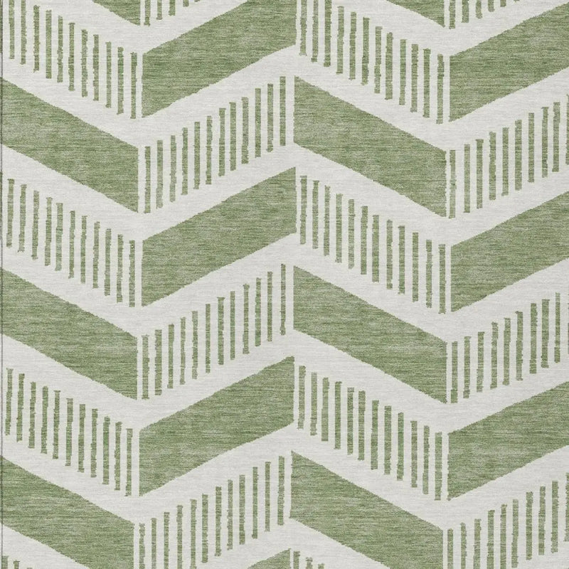 3' X 5' Fern Green And Green Geometric Washable Indoor Outdoor Area Rug Homeroots Outdoor