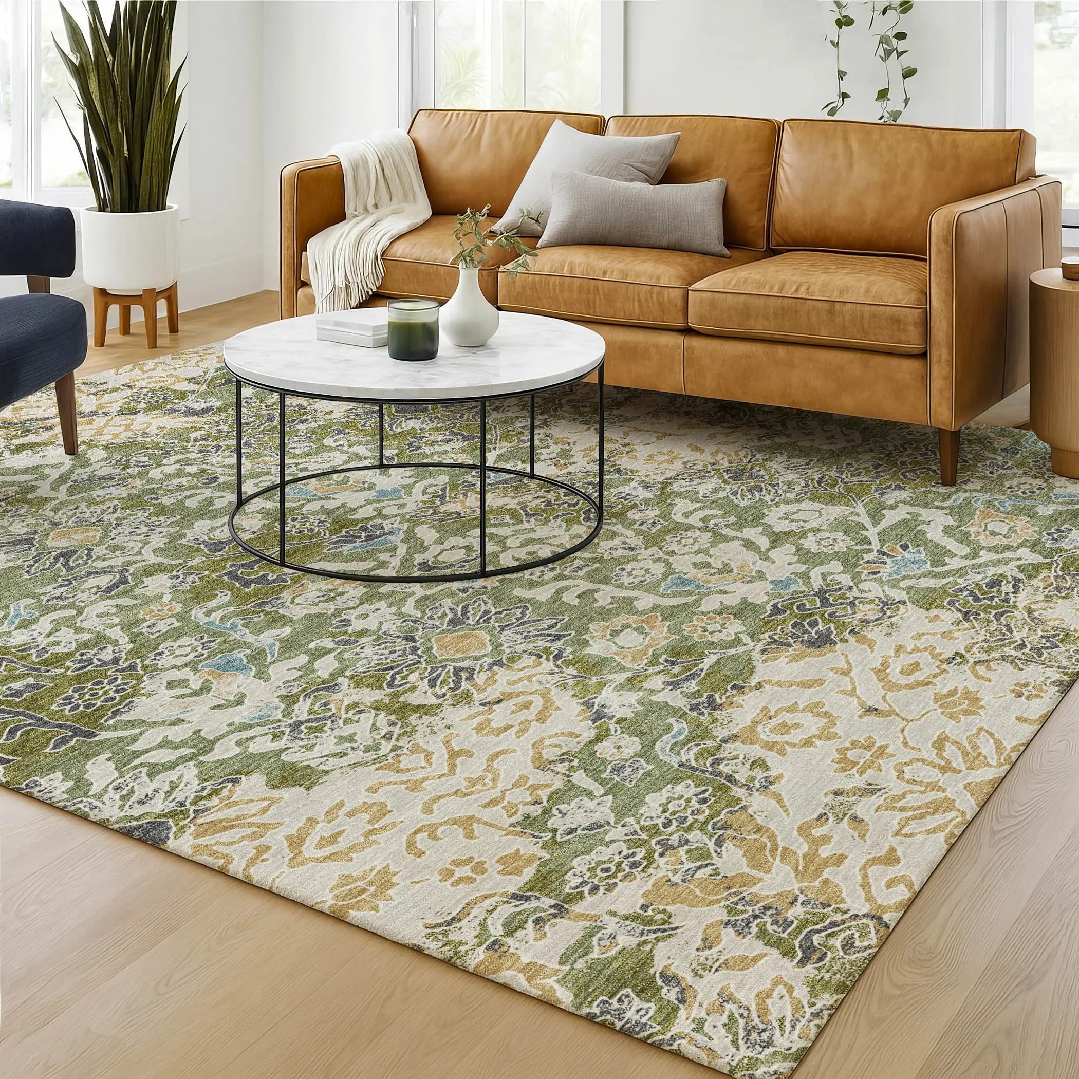 3' X 5' Fern Green And Ivory Geometric Washable Indoor Outdoor Area Rug Homeroots Outdoor