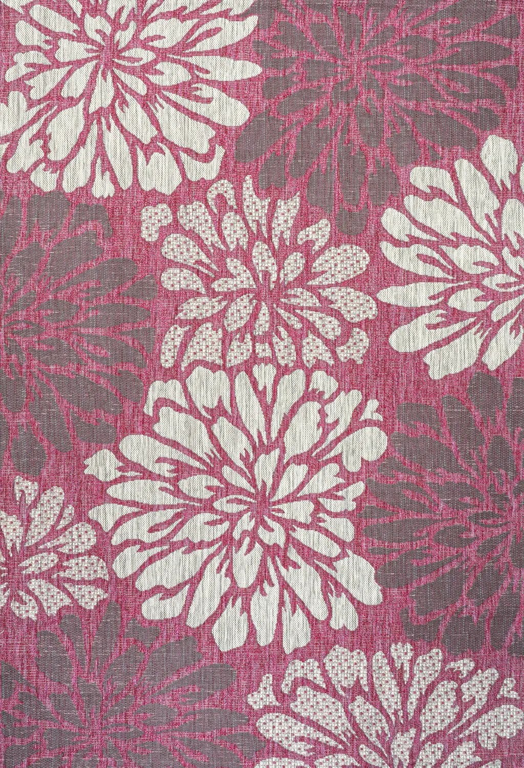 3' X 5' Fuchsia And Light Gray Floral Indoor Outdoor Area Rug Homeroots Outdoor