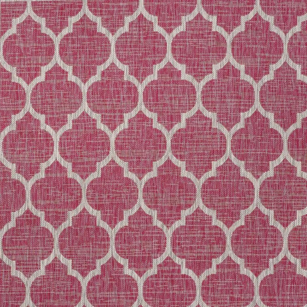 3' X 5' Fuchsia And Light Gray Geometric Indoor Outdoor Area Rug Homeroots Outdoor