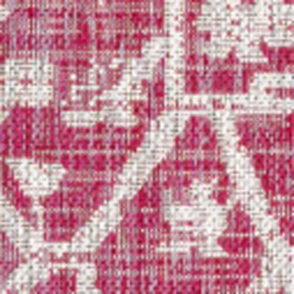 3' X 5' Fuchsia And Light Gray Medallion Indoor Outdoor Area Rug Homeroots Outdoor