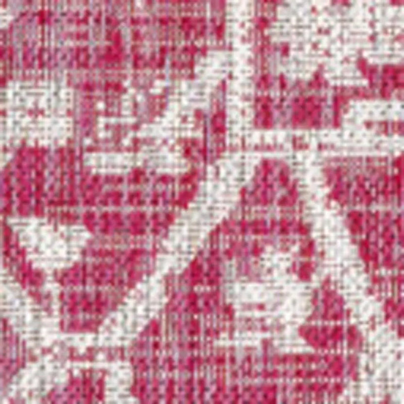 3' X 5' Fuchsia And Light Gray Medallion Indoor Outdoor Area Rug Homeroots Outdoor