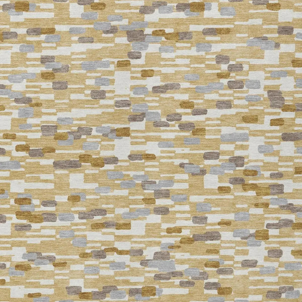 3' X 5' Gold And Beige Geometric Washable Indoor Outdoor Area Rug Homeroots Outdoor