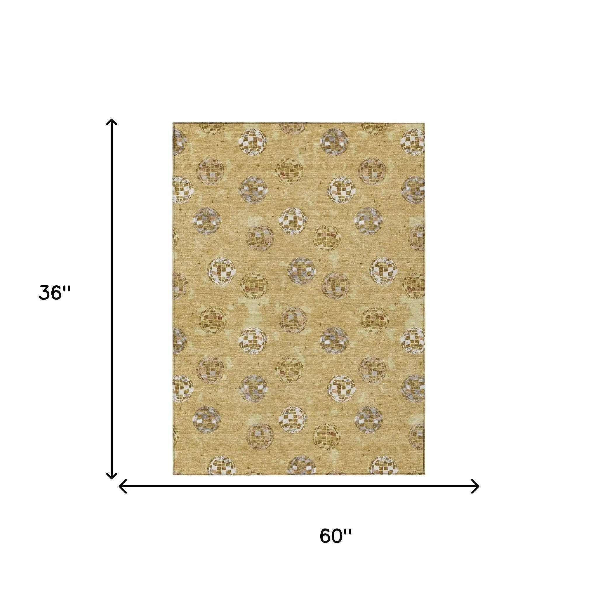 3' X 5' Gold And Blue Geometric Washable Indoor Outdoor Area Rug Homeroots Outdoor