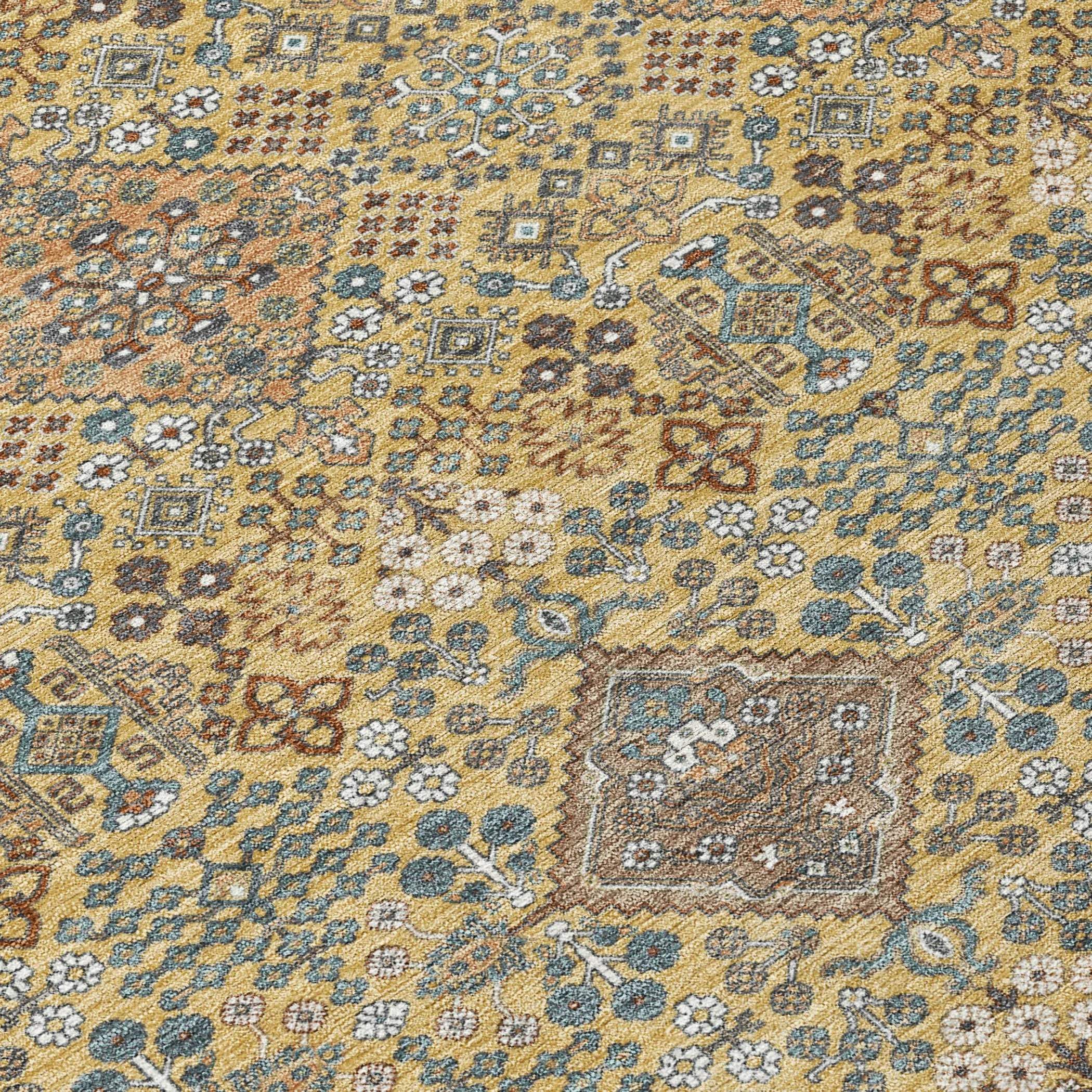 3' X 5' Gold And Copper Geometric Washable Indoor Outdoor Area Rug Homeroots Outdoor