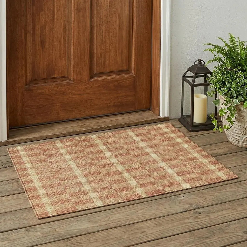 3' X 5' Gold And Copper Geometric Washable Indoor Outdoor Area Rug Homeroots Outdoor