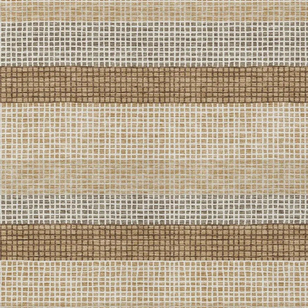 3' X 5' Gold And Ivory Striped Washable Indoor Outdoor Area Rug Homeroots Outdoor