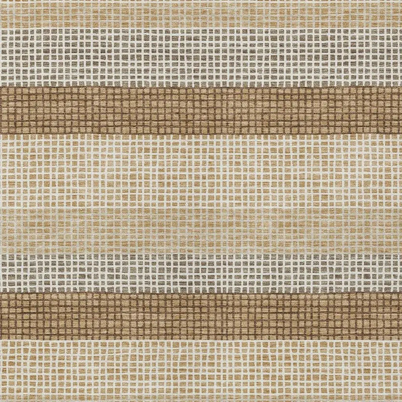 3' X 5' Gold And Ivory Striped Washable Indoor Outdoor Area Rug Homeroots Outdoor