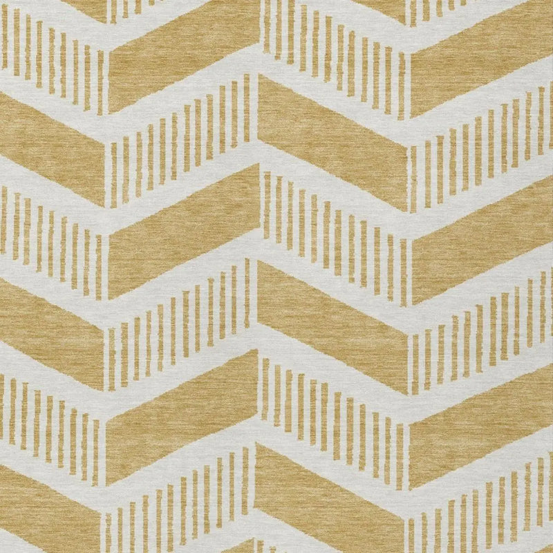 3' X 5' Gold And Linen Geometric Washable Indoor Outdoor Area Rug Homeroots Outdoor