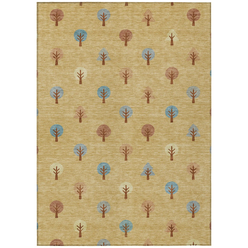 3' X 5' Gold And Orange Geometric Washable Indoor Outdoor Area Rug Homeroots Outdoor
