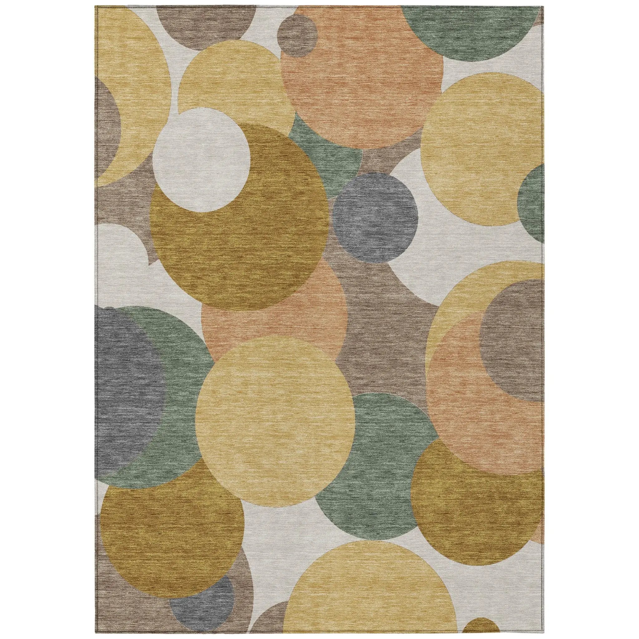 3' X 5' Gold And Walnut Geometric Washable Indoor Outdoor Area Rug Homeroots Outdoor