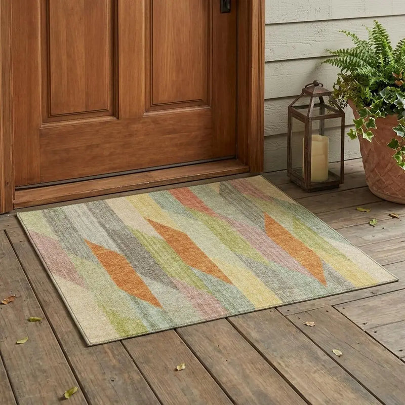 3' X 5' Gold And Wheat Striped Washable Indoor Outdoor Area Rug Homeroots Outdoor