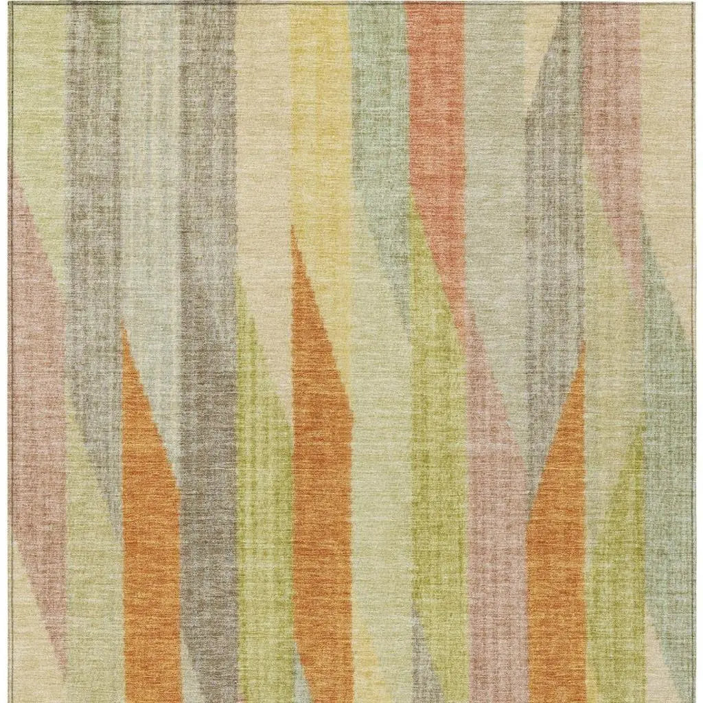 3' X 5' Gold And Wheat Striped Washable Indoor Outdoor Area Rug Homeroots Outdoor