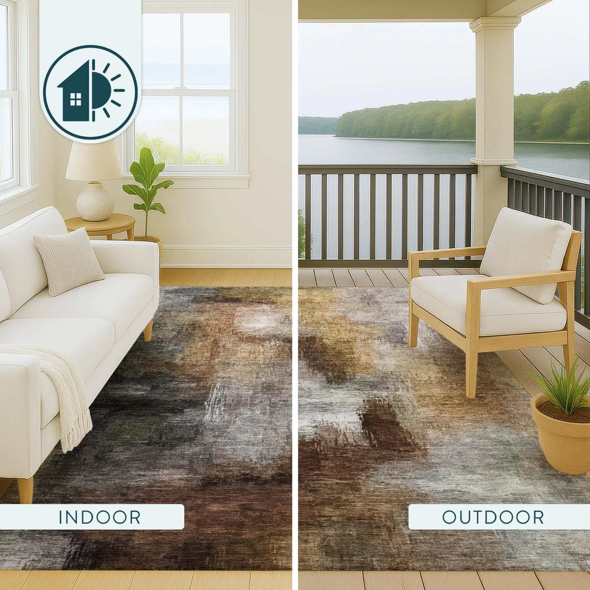 3' X 5' Granite Gray And Gray Abstract Washable Indoor Outdoor Area Rug Homeroots Outdoor