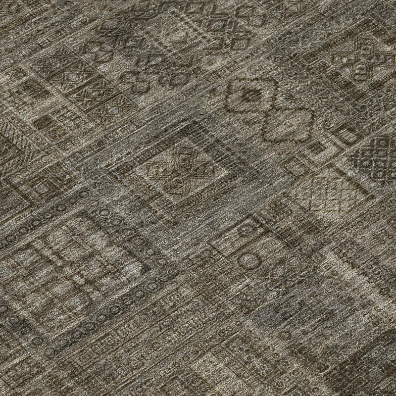 3' X 5' Granite Gray And Gray Oriental Washable Indoor Outdoor Area Rug Homeroots Outdoor