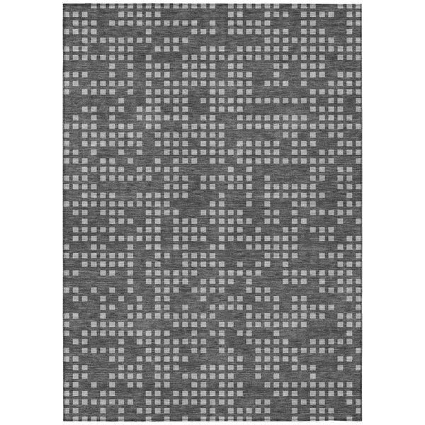 3' X 5' Graphite And Gray Abstract Washable Indoor Outdoor Area Rug Homeroots Outdoor