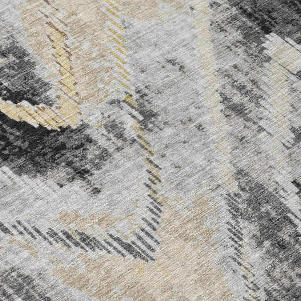 3' X 5' Graphite And Gray Abstract Washable Indoor Outdoor Area Rug Homeroots Outdoor